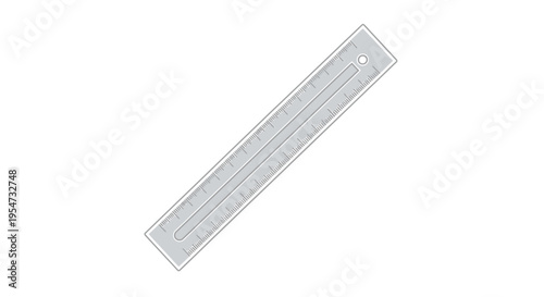 Closeup of a metal ruler.