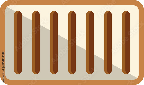 Barbecue grill grate icon with shadow, ready for cooking food outdoors