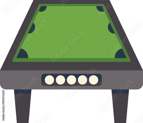 Billiard table displaying cue balls for playing a game of pool