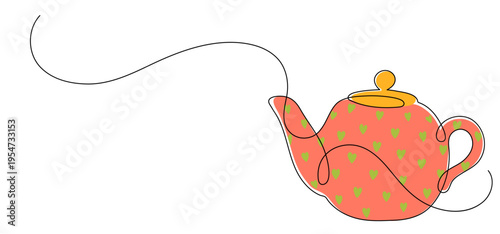 Teapot. Continuous line drawing.