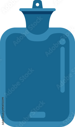 Blue hot water bottle aiding heat therapy and comfort