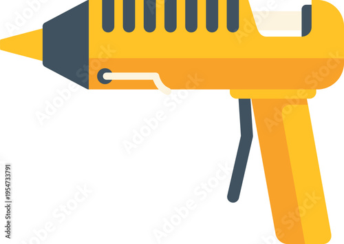 Yellow hot glue gun appliance for quick bonding and creative projects