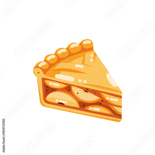 Apple Pie Slice Flat Vector