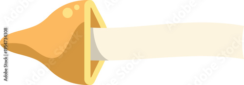 Fortune cookie with a blank paper message inside, representing future and luck