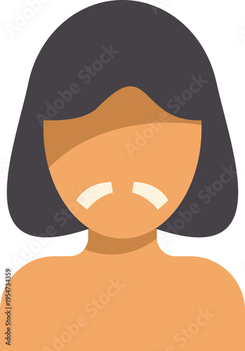 Woman having facial hair removed with waxing strips, a beauty and skincare procedure