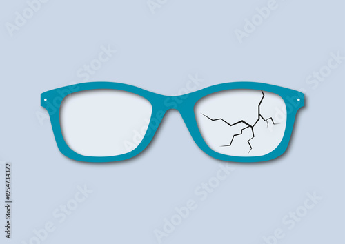 Broken glasses, illustration