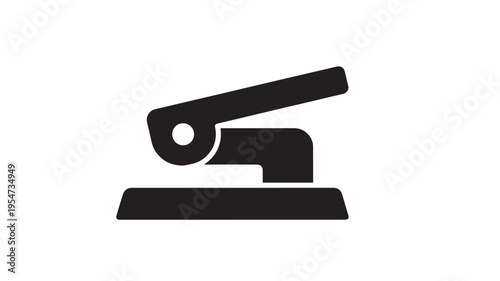 Puncher office tool with lever mechanism for creating holes in paper documents, isolated on white background.