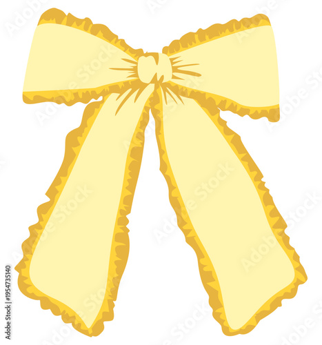 Shiny gold bow for decoration