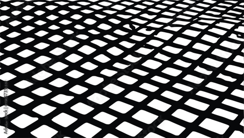 Black metal grate with diamond shaped holes pattern