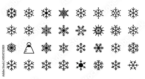 Collection of various snowflake designs.