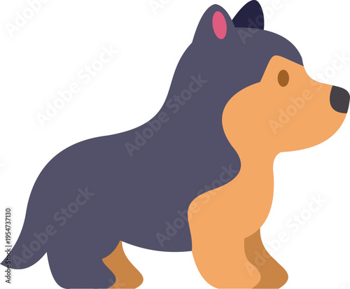 Puppy dog standing, showing a friendly animal pet