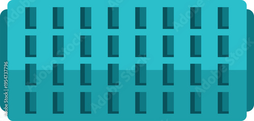 Blue hair curler accessory for styling beauty flat icon