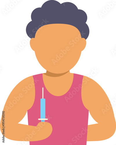 Person injecting arm with a syringe, representing medication, vaccination, or performance enhancement