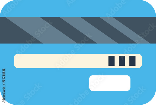 Blue credit card back representing payment and online banking