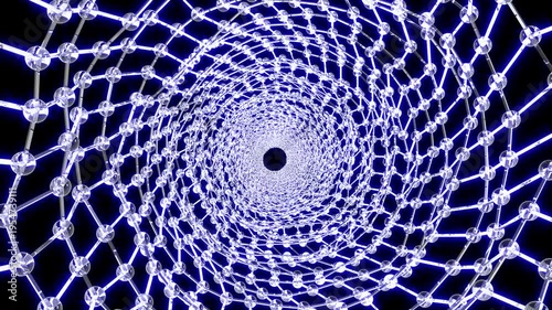 Glass tunnel futuristic shine corridor bg able to loop endless 4k