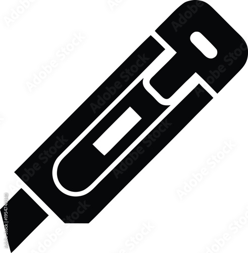 utility knife retractable vector illustration on transparent background