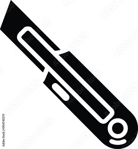 utility knife retractable vector illustration on transparent background