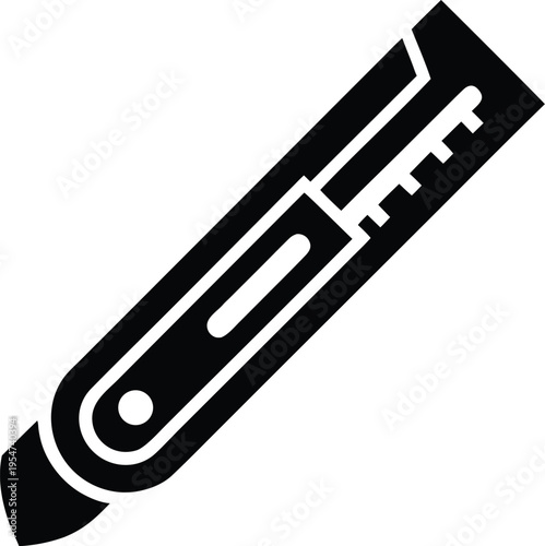 utility knife retractable vector illustration on transparent background