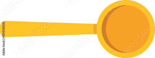Yellow measuring scoop isolated on white background symbolizing kitchen utensil precision