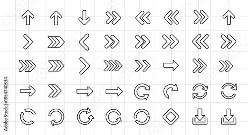 Collection of various arrow icons and symbols.