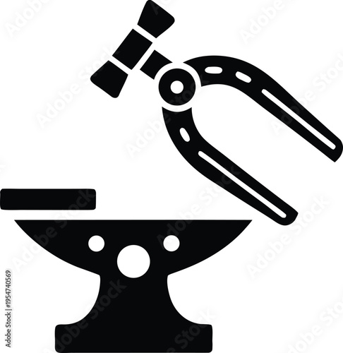 tongs blacksmith vector illustration on transparent background