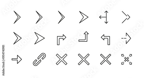 A collection of various arrow icons.