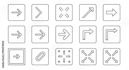 Collection of various arrow and symbol icons.