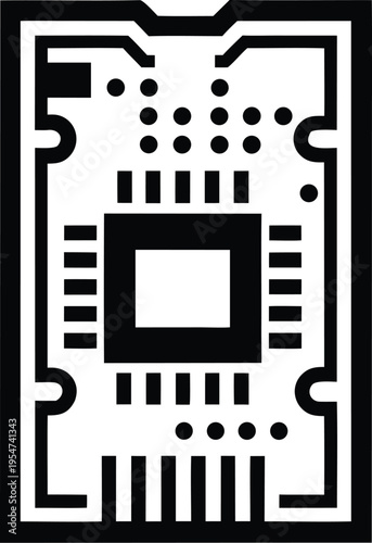 printed circuit board pcb vector illustration on transparent background