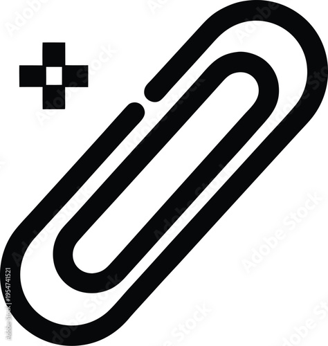 paper clip single vector illustration on transparent background