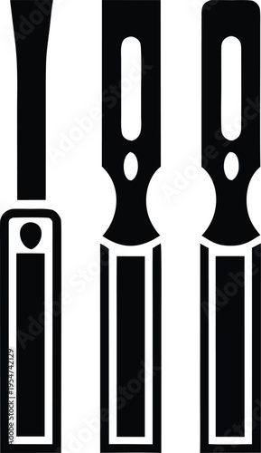 chisel woodworking vector illustration on transparent background