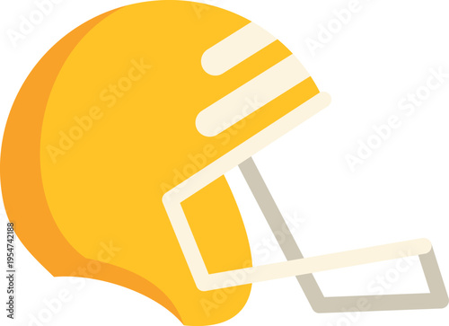 Vibrant yellow football helmet icon symbolizing sports, safety, and athletic competition