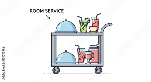 Cart with food and drink items.