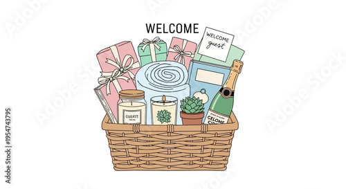 Colorful gift basket with goodies inside.