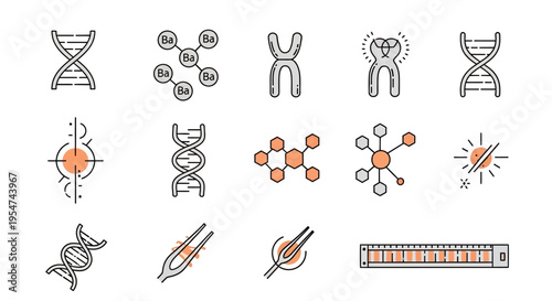 DNA and molecular biology related icons.