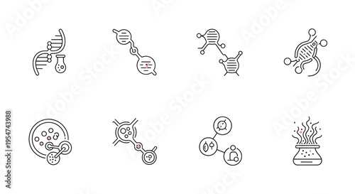 Science and biology related icons.