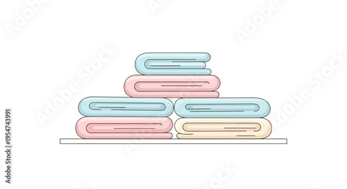 Stack of colorful towels neatly folded.