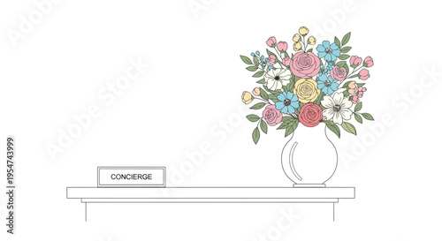 Colorful flowers in a vase.