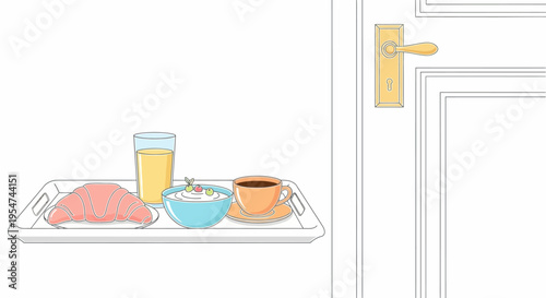 Breakfast food and drink items.