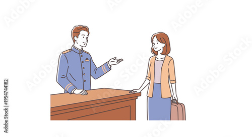 Man and woman at check in.