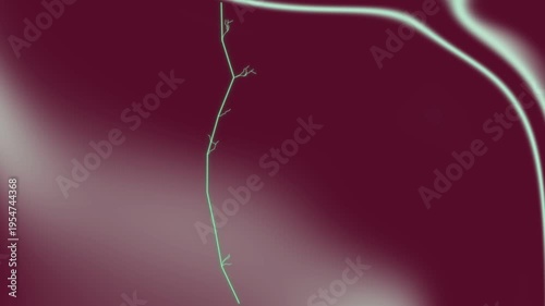 Abstract purple background with glowing lines.