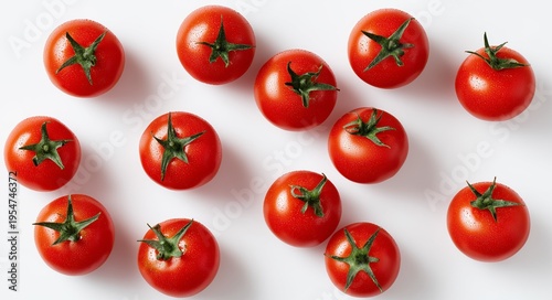 Fresh tomato pattern, top view
