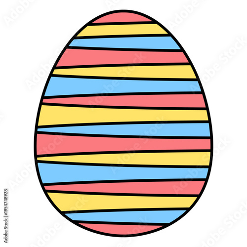 Decorated Easter Egg cartoon style illustration isolated