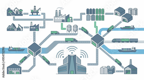 Industrial automation and smart factory concept.