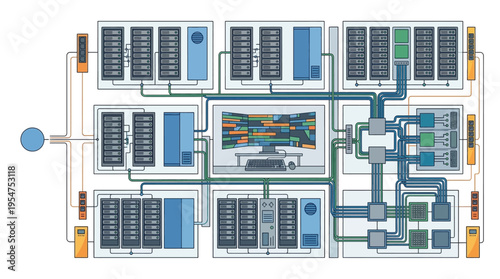 A complex electronic circuit board design.