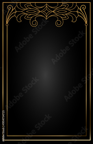 Classic antique gold vintage arch art nouveau vector template