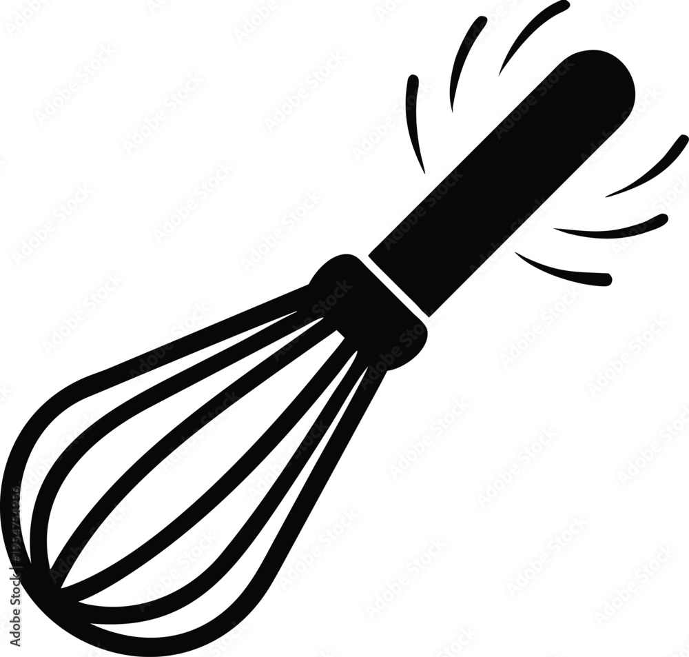 Obraz premium Black and white of a whisk kitchen cooking
