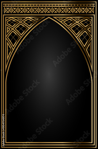 Classic antique gotic gold vintage arch