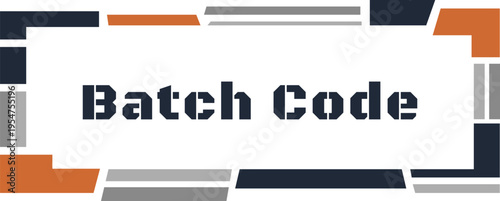 Geometric batch code label with segmented border illustration