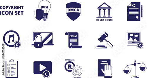 Copyright & Intellectual Property Icon Set