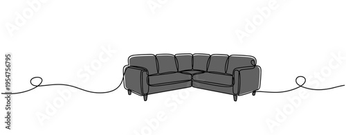 Corner sectional sofa placed in empty studio setting. no editable strokes